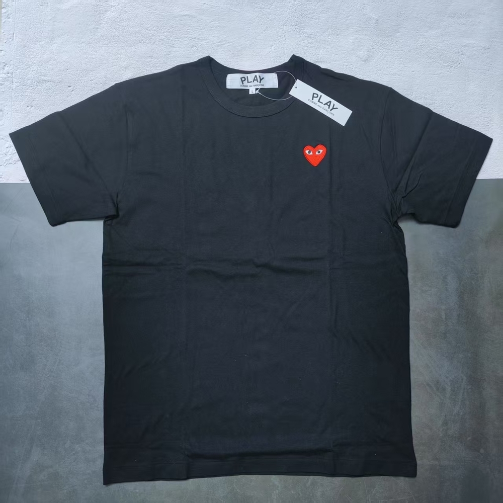 Comme des Garcons Black Red Heart Short Sleeve Tee